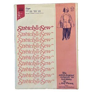 Stretch & Sew  1010 Cape UNCUT FF Chic MCM Pointed Collar Bust 30-40" Buttons